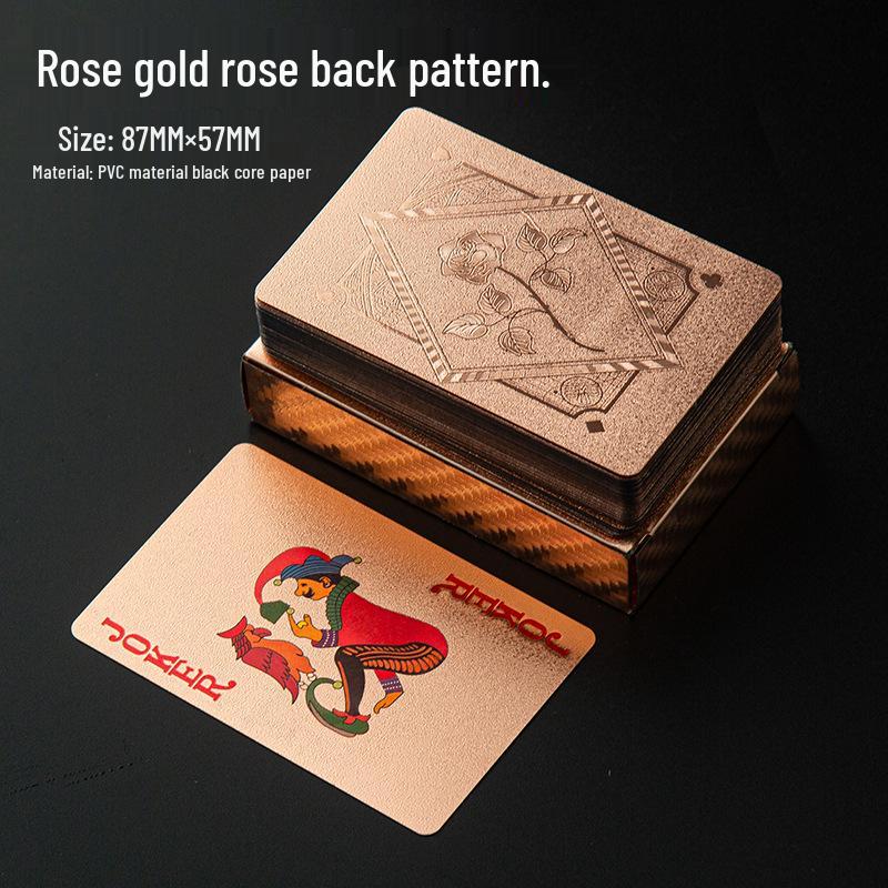 Luxury Gold PVC Playing Cards: Waterproof, Fold-Proof, Wear and Dirt Resistant, Washable.