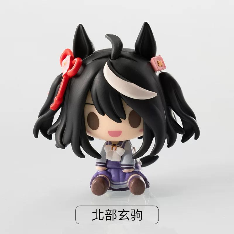 4 шт./комплект Фигурки Чиби Uma Musume Pretty Derby Мини-ушки лошади Kitasan Black Gold Ship Tokai Teio Oguri Cap Милый Аниме Модель Игрушка