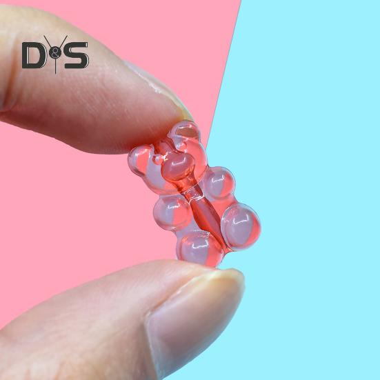 100 Pcs Colorful Bear Beads Clear Acrylic Colored Bear Beads Mini Bear Charms for Bracelet Necklace DIY Crafts Jewelry Making Supplies