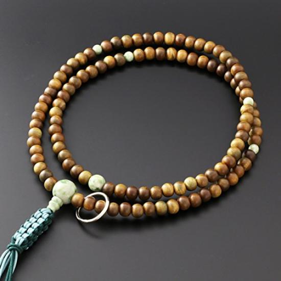 Kyoto Butsudan Hayashi Buddhist Prayer Beads, Soto Zen, 2 Shaku (1.2m), Green Sandalwood, Dokusan Beads (Men's), Formal, Authentic Style [Prayer