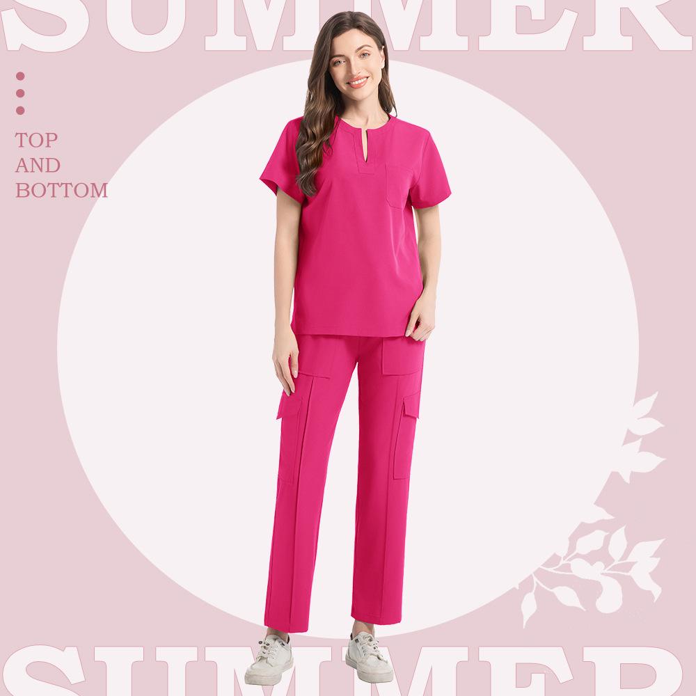 Women's Short Sleeve Scrub Suit for Nurses and Doctors - Medical Uniform for Operating Room