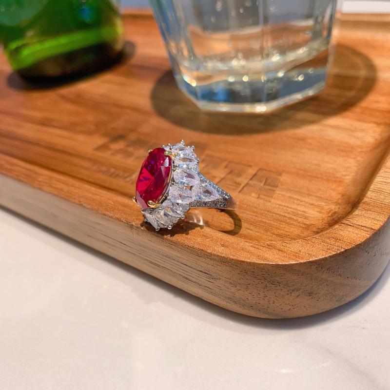 Gica Gema 925 Sterling Silver12*14MM Zircons Gemstone Engagement Ring For Women Fine Jewelry