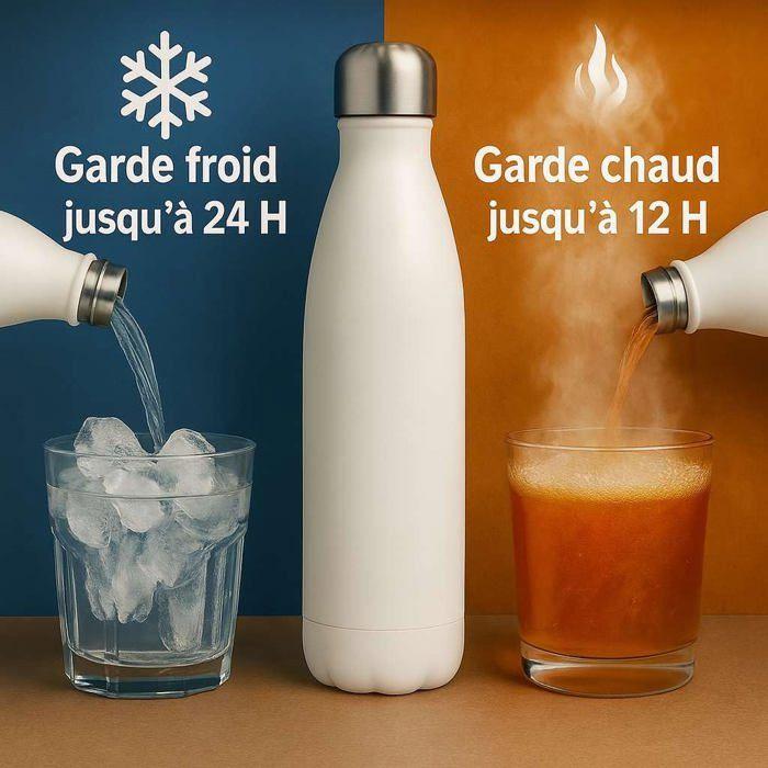 Bouteille isotherme - PLANETEE - Padel Vintage Femme - 500 ml - Acier inoxydable - Froid 24h/Chaude 12h