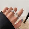 Irregular Droplets Cross Ring Female Simple Retro Style