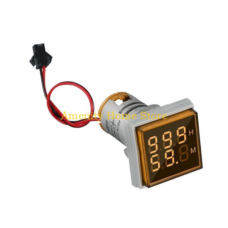 F26C High Accuracy double Display Timer Small LED Hour Meter with Flame Retardant Casing Simple to Operate for Industrial Use