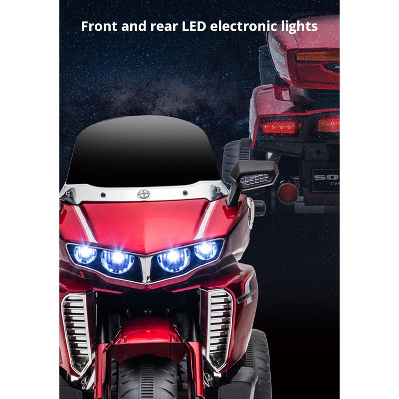 Детский электрический мотоцикл с двойным приводом, трехколесный велосипед, большой игрушечный автомобиль, который может сидеть на детском аккумуляторном мотоцикле