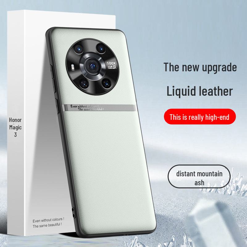 Защитный чехол из жидкой кожи для Honor Magic 3, противоударный и грязеотталкивающий, цельный дизайн.