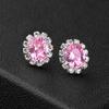 1Pair Jewelry Shiny Alloy/Plastic Charm Oval Colorful Zircon Crystal Stud Earrings Women