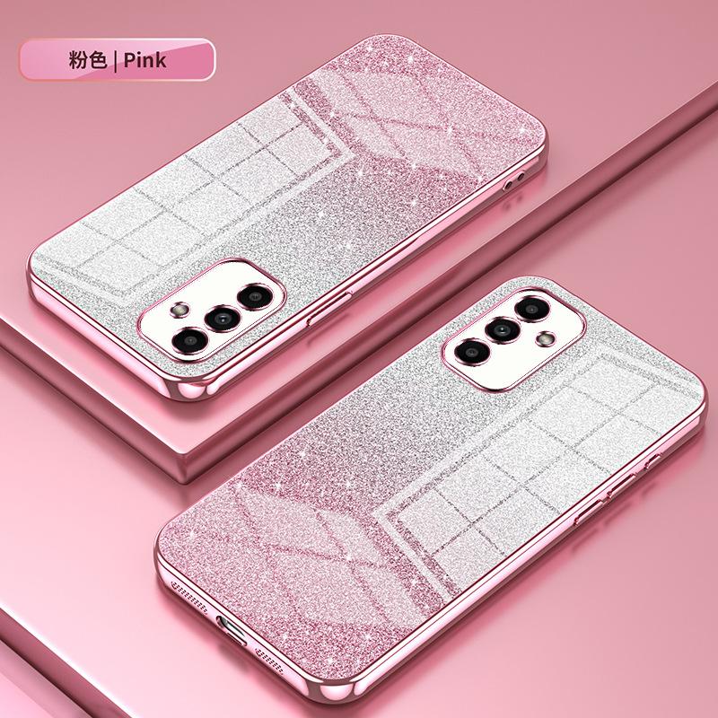 Подходит для Samsung A57 чехол для мобильного телефона с гальваническим покрытием и блестками A37 прозрачный A17 полностью закрывающий A07 противоударный A56 защитный чехол A36