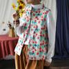 Women Vintage Button Vests Coats Stand Print Floral Plus Cotton Clothes Spring Chinese Style Women Vests