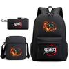 New Schoolbag Animation Three-piece Set Heat Transfer Schoolbag Small Shoulder Pencil Bag Primary and Secondary School Students Backpack