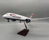 Diecast Resin Airplane 47cm B787 British Airways Plane 1/130 Scale Model Aircraft With LED Stand Home Desktop Decor