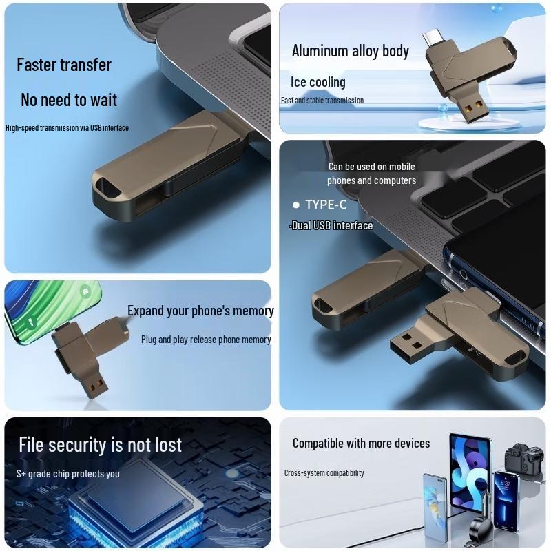 OLOEY TC06 Металлическая USB-флешка с двойным интерфейсом