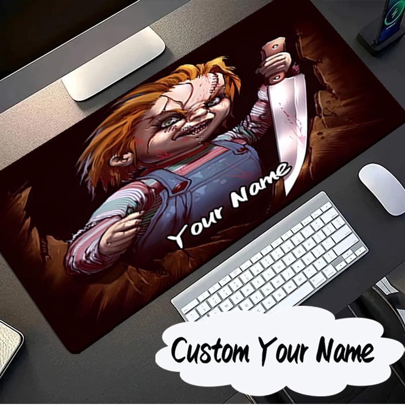 Custom Name Mouse pad Love And Horror Doll Pattern Mouse pad, Gaming Mouse Pad, keyboard pad, Desk Decor for computer notebook Fan Birthday Gift
