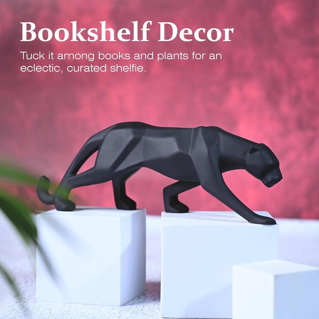 Современные геометрические фигурки черной пантеры и ягуара – уникальные скульптуры животных для домашнего декора, гостиной, спальни