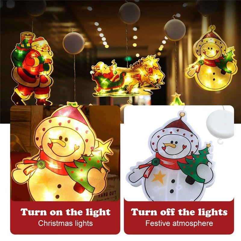 AEE4-Christmas Window Light LED Suction Cup Hanging Light Window Bar Festive Christmas Atmosphere Decorative Light