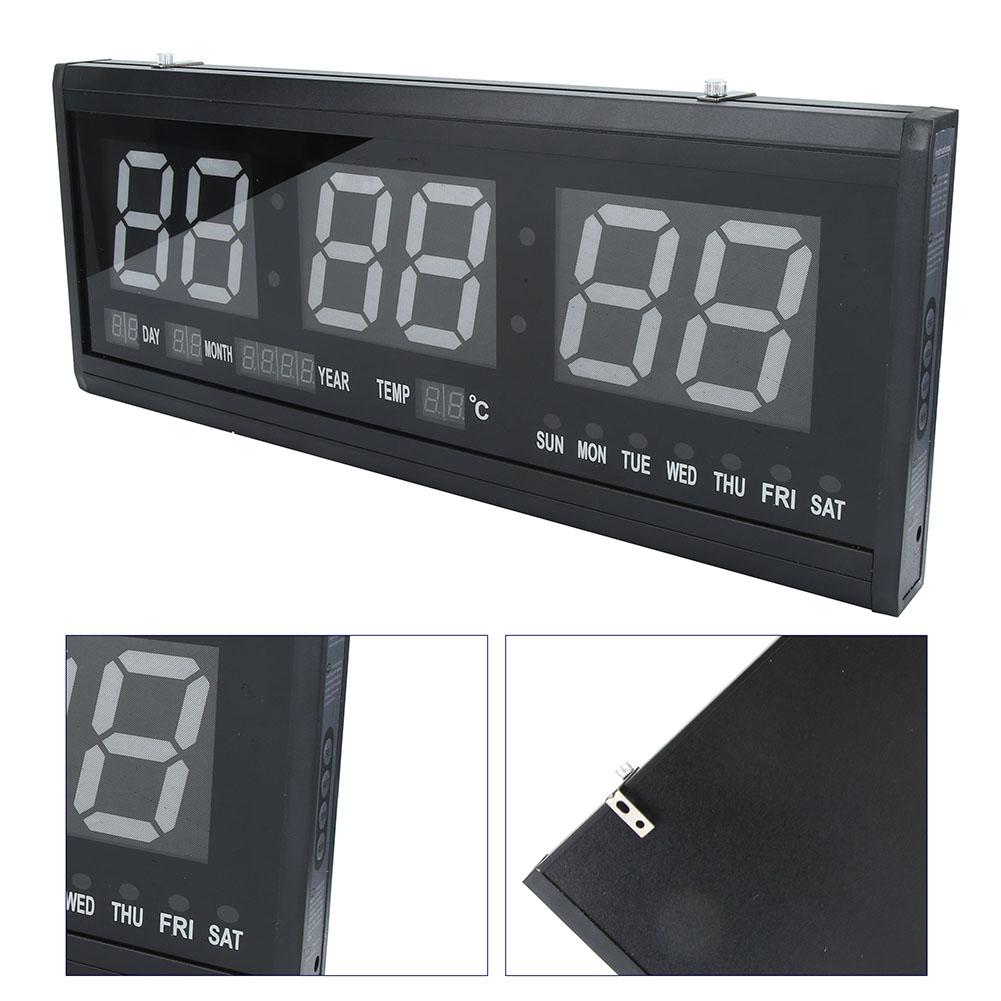 Led Wall Clock Green Digital Large Big Jumbo LED Wall Timer Clock With Calendar Temperat