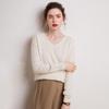 Fanzhen Women's V-Neck 100% Cashmere Sweater