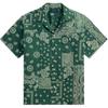 Polo Рубашка с коротким рукавом на пуговицах с принтом и лагерем воротником Мужские рубашки Зеленый 710971799-001