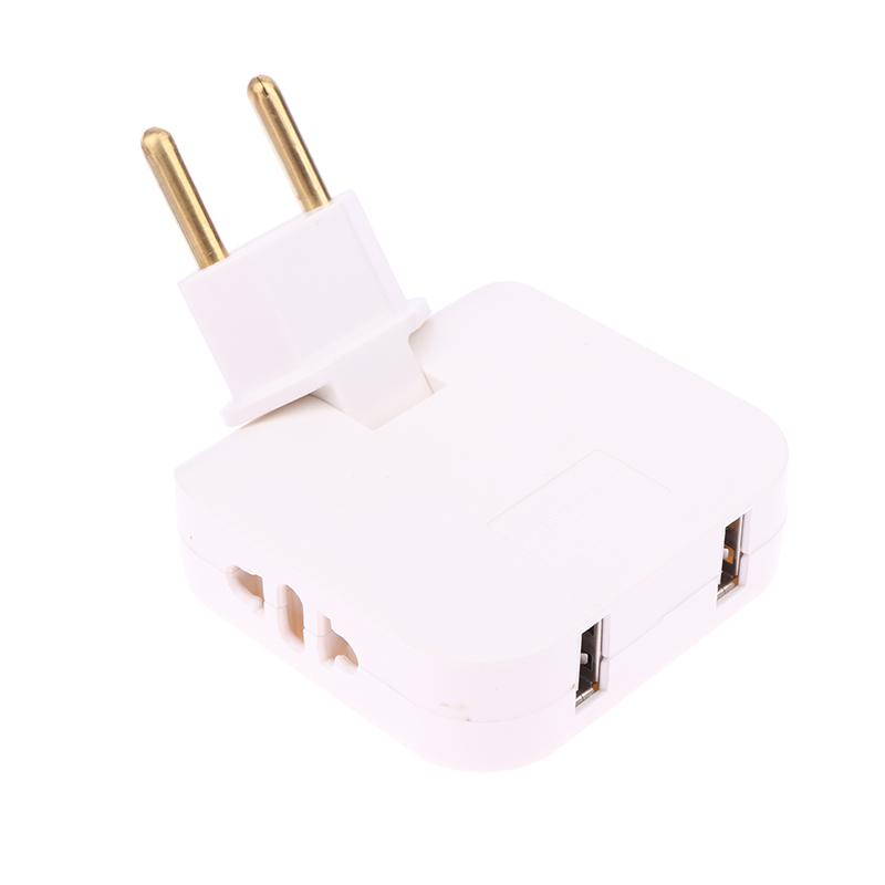 Складной поворотный адаптер 3 в 1 для путешествий, вилка европейского стандарта, электрический преобразователь мощности, розетка переменного тока