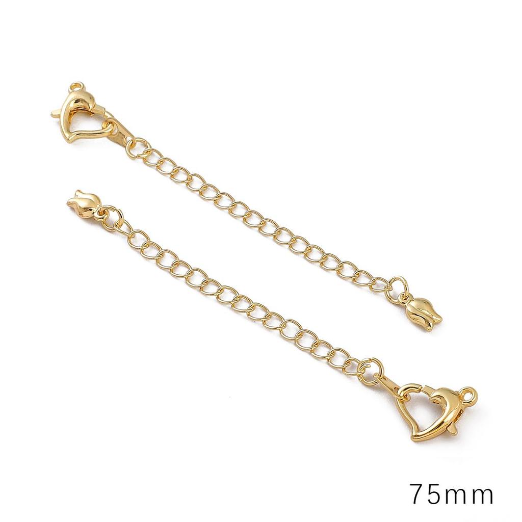 Copper Clad Iron Peach Heart Buckle Tail Chain For DIY Jewelry Making Craft Accessories