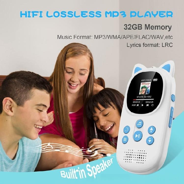 Lockable Button MP3 Player For Children BT5.0 5.0 32GB Internal Storage Body Music Story Companion