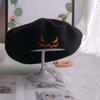 Embroidered Pumpkin Face Cap Lightweight Embroidered Painter Hat Pumpkin Beret Hat  Holiday Gift