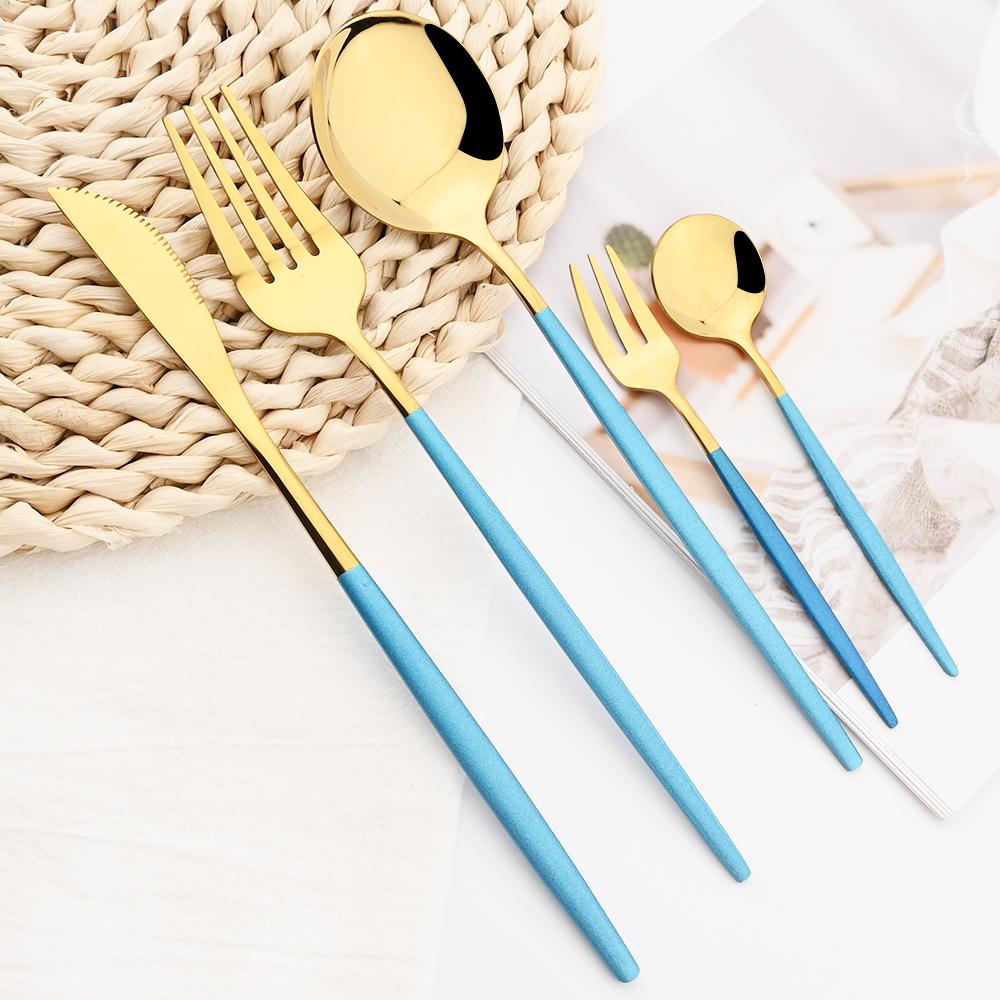 5 шт., черный набор столовых приборов, нож, вилка для торта, кофейная ложка, столовая посуда, столовые приборы из нержавеющей стали, столовые приборы в западном стиле, кухонное серебро