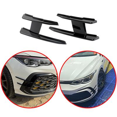 Для Volkswagen VW Golf 8 MK8 GTI GTD GTE R-line 2019-2026 Стиль клыка Высококачественный АБС-пластик Передний бампер Боковой воздухозаборник Воздушный нож