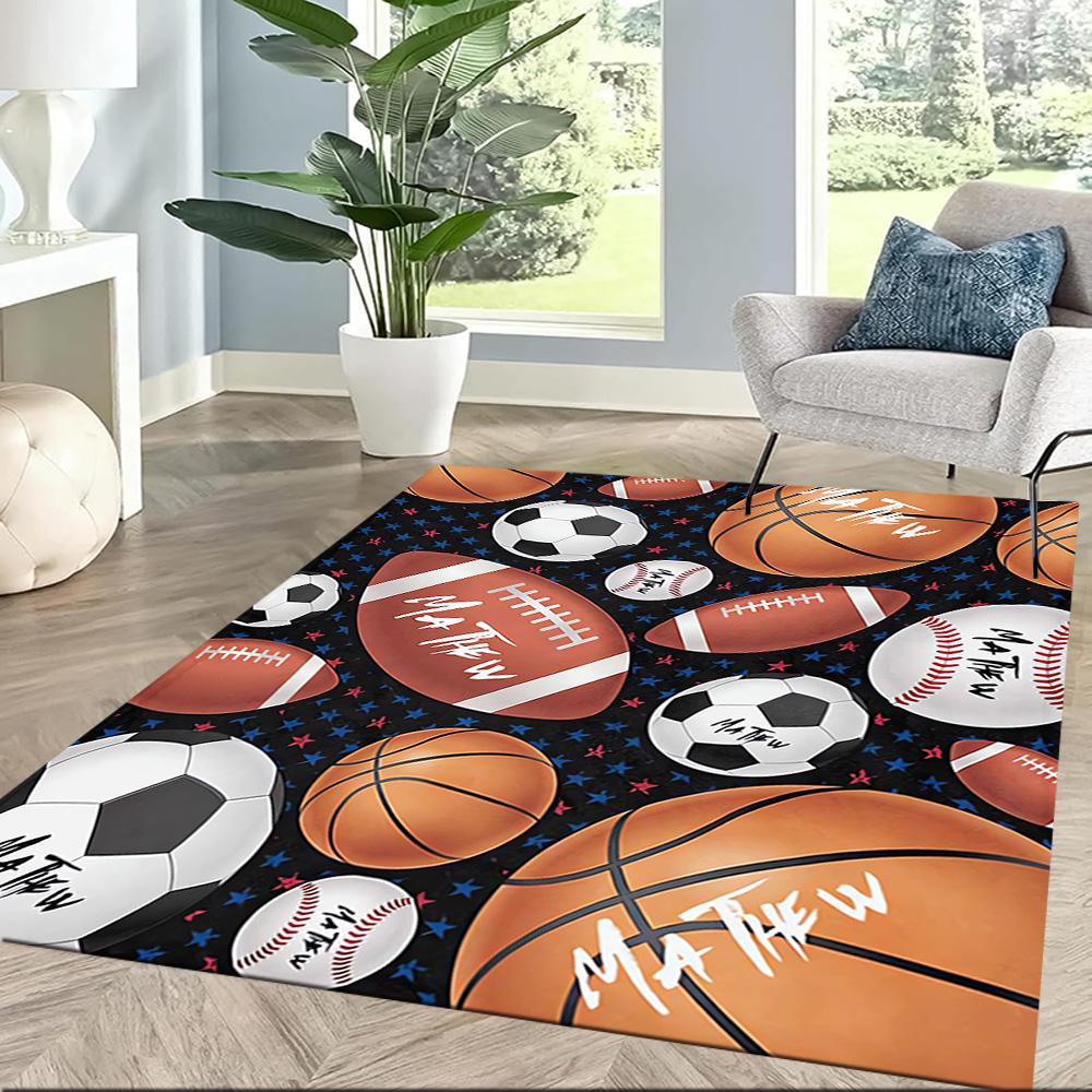 Sports Ball Pattern Floor Mats for Living Room, Bedroom and Room Decoration Are Suitable for Gifts.
