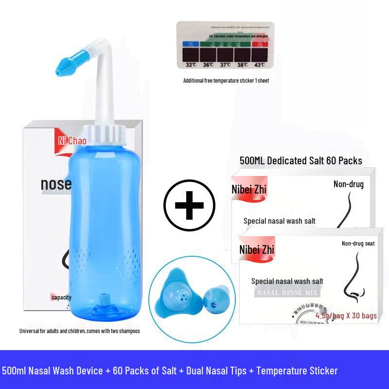 Nasal Irrigator Device: Adult & Child Saline Spray for Home Use