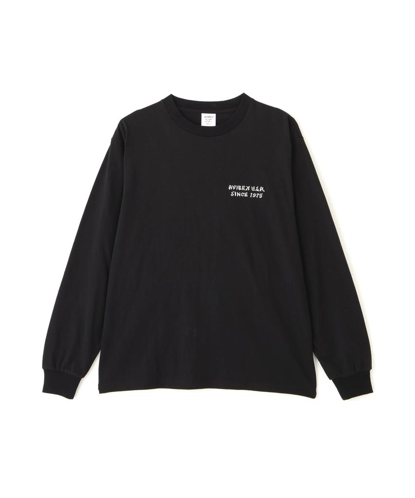 AVIREX SOUVENIR L/S T-SHIRT DRAGON& CHERRY BLOSSOMS black 783-6130004