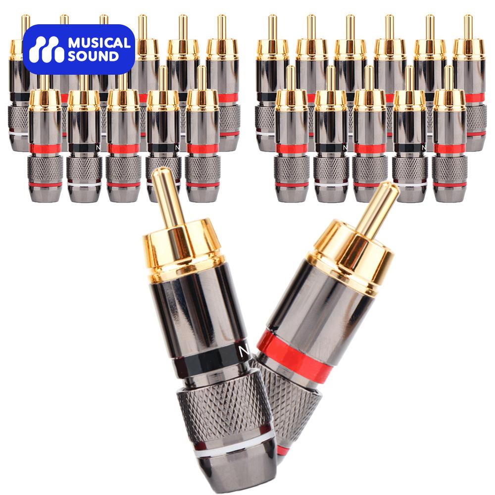 Musical Sound 2/8/24 шт. RCA Разъем Штекер HiFi 24K Позолоченный RCA Разъем Jack Адаптер для 6 мм Аудио и Видео Кабеля ДинамикаХороший продукт