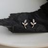 Small Leaf Mini Small Leaf Shape Earrings Versatile Girl Earrings Micro-inlaid Earrings