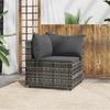 VidaXL Garden Corner Sofa with Gray Cushions Wicker, Sofa, Garden Sofa, Sectional Corner Sofa, 319761