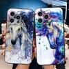 Масляная живопись Лошадь Мягкий чехол для телефона для iPhone 16 16E 17 Air 15 Pro Max 14 Plus 13 Mini 11 12 7 Черная задняя крышка