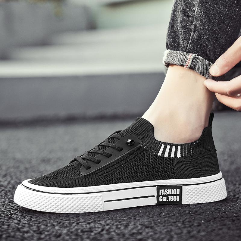 Модная летняя мужская обувь Дышащая Спортивная Легкая Повседневная Мужская Обувь Мягкая Подошва Плоская Подошва Беговая Износостойкая Обувь-Слипоны Сетчатая Обувь