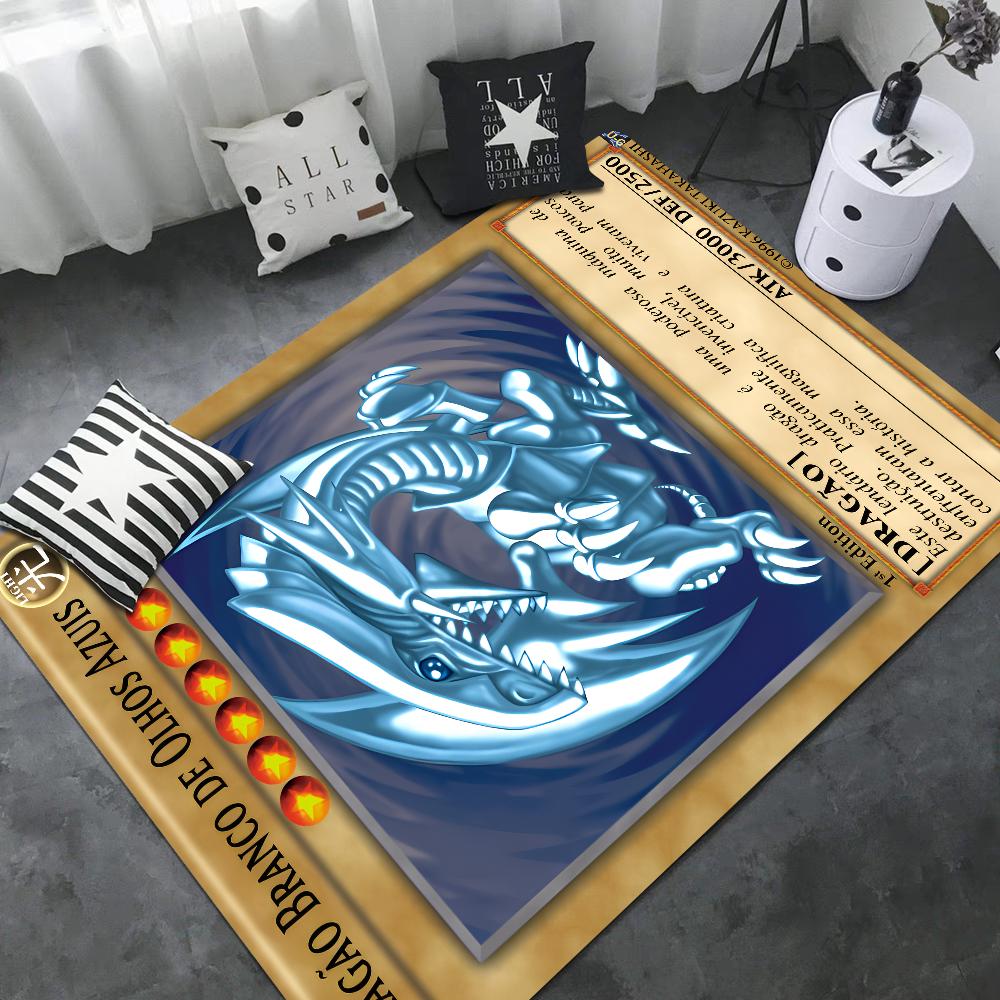 Yu-Gi-Oh КАРТА МОНСТРА Коврик для пола Противоскользящий Впитывающий воду Длинная полоса Подушка Коврик для спальни Приветственный коврик