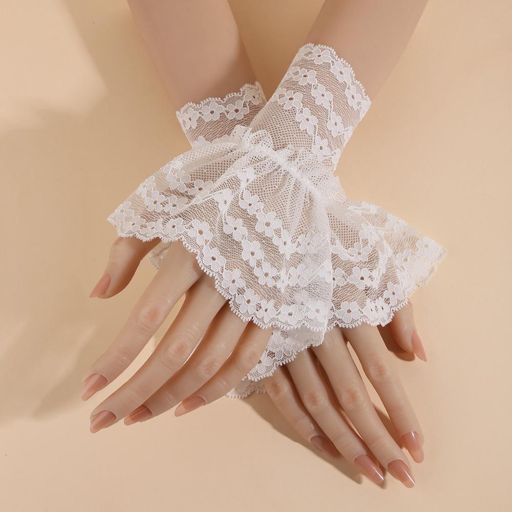 New Embroidery Fake Cuff Detachable White False Sleeve Cuffs Clothing Accessory Nail Art Accessories