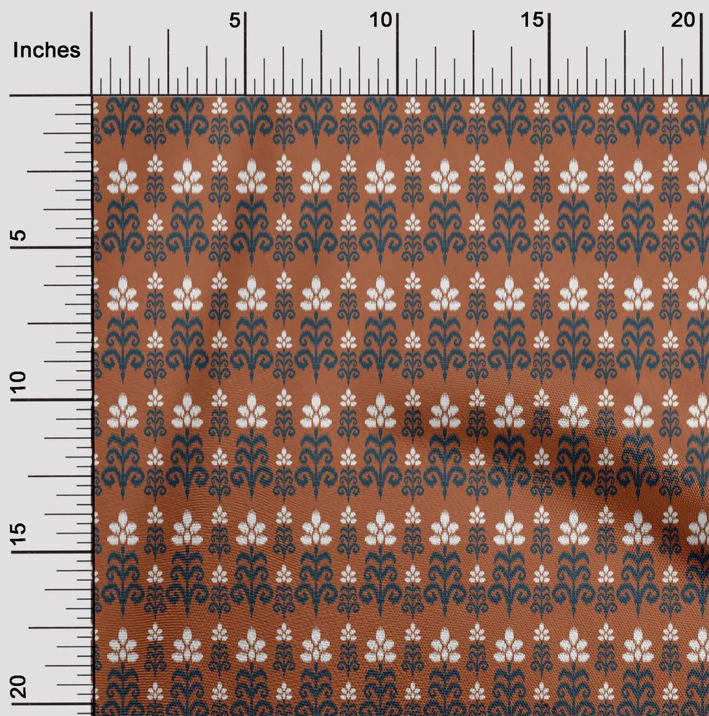 oneOone Cotton Flex Fabric Floral Ikat Printed Fabric 1 Yard 40 Inch Wide