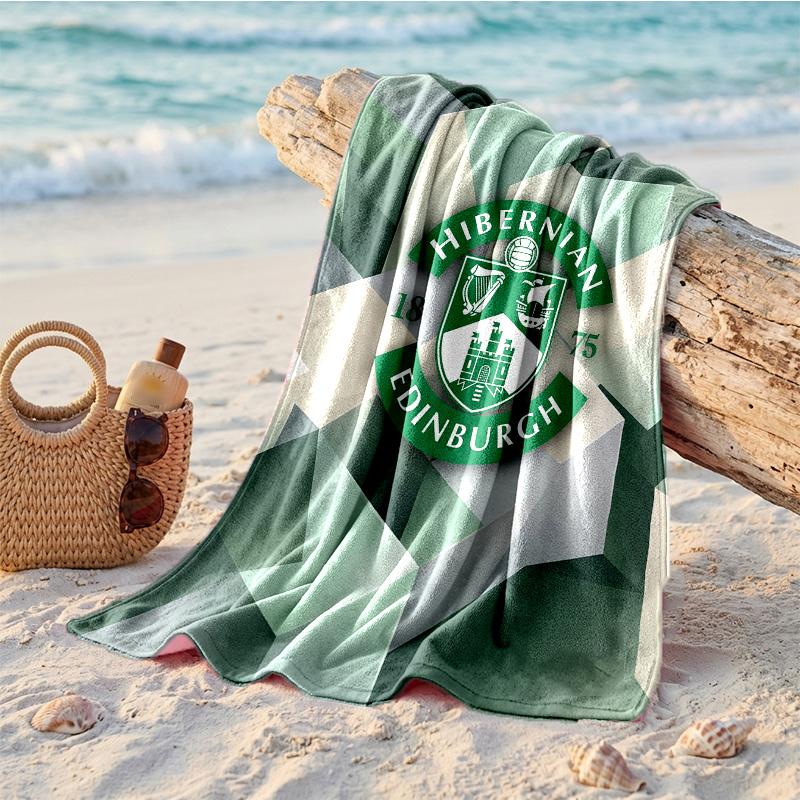 Hibernian FC Print Microfiber Beach Towel Quick Dry Absorbent Large Towel For Beach Swimming Travel