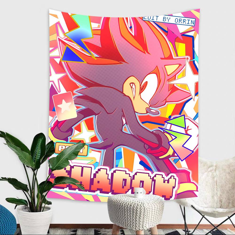 Classic Anime Sonic Characters Theme Background Party Decoration Baby Gifts Space Decoration Banner Children Photography Props