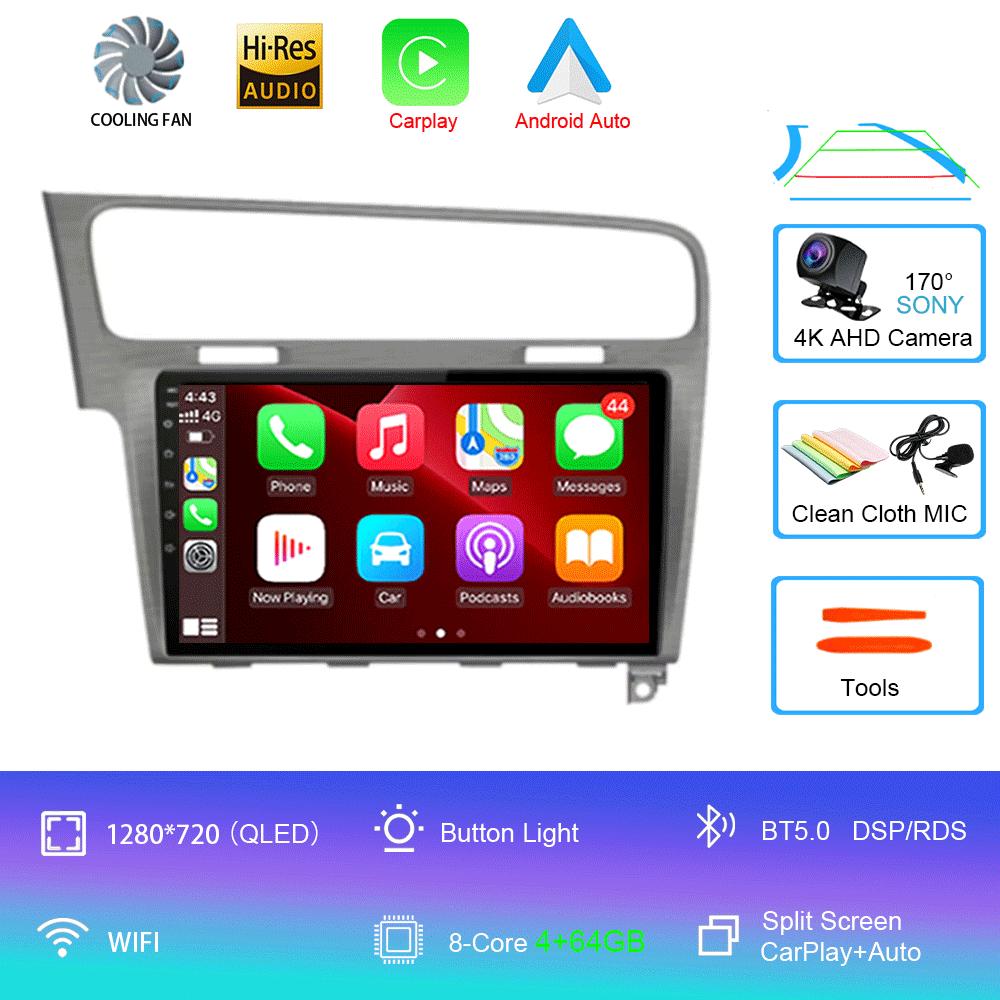 Автомобильное радио Android 14 для Volkswagen VW Golf 7 MK7 GTI 2013-2020 Carplay HD Мультимедиа Авто Qualcomm GPS Стерео Видео Плеер 2din