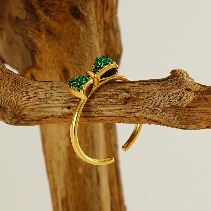 Простое и милое кольцо-бантик из нержавеющей стали, модное, легкое, роскошное, универсальное, открывающееся, регулируемое кольцо для женщин