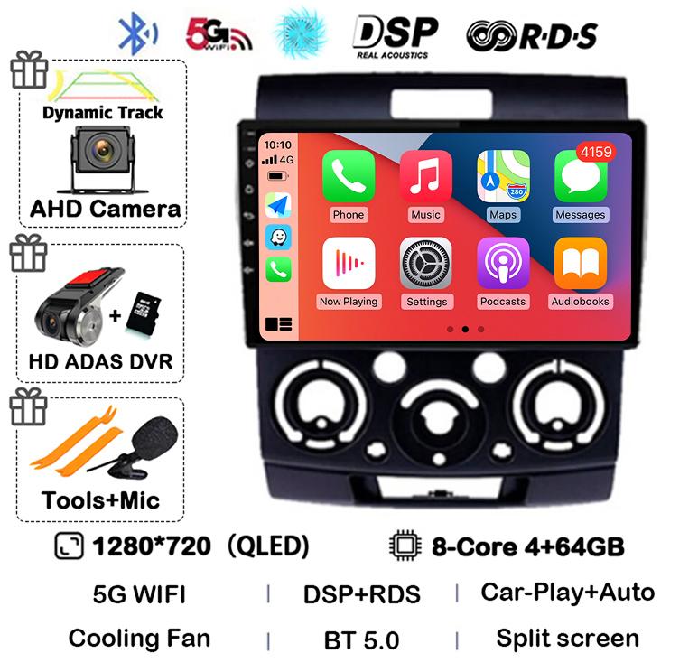 Android 14 автомобильный радиоприемник стерео для Ford Everest Ranger Mazda BT50 BT-50 2006 2007 2008 2009 2010 2011 мультимедийный проигрыватель головное устройство