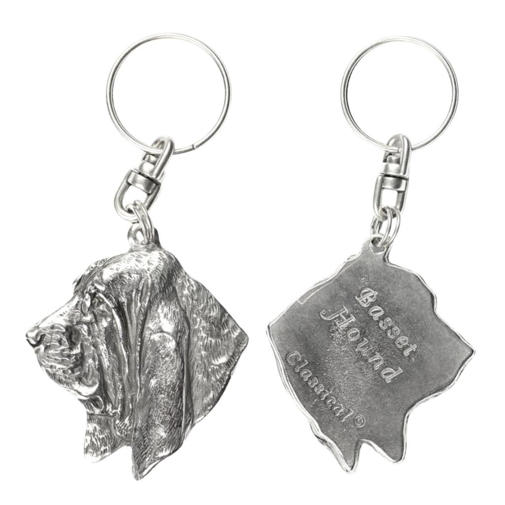 Basset Hound I - Silver-plated Dog Pendant, Handbag Decoration, Backpack Pendant by Art-Dog Brand