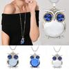 Necklace Owl Rhinestone Silver Jewelry Pendant Long Sweater Chain Women Crystal