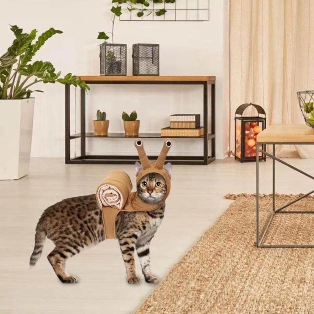 Новый мягкий костюм улитки для кошки и собаки, милый мультяшный костюм улитки для питомца, легко надевается, платье для кошки, Хэллоуин, Рождество