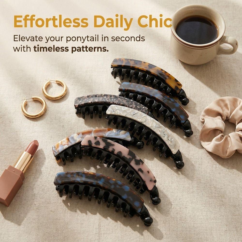 Acetic Acid Leopard Print Hair Clip Large Size Vertical Clip Creative Acetate Banana Clip Girl