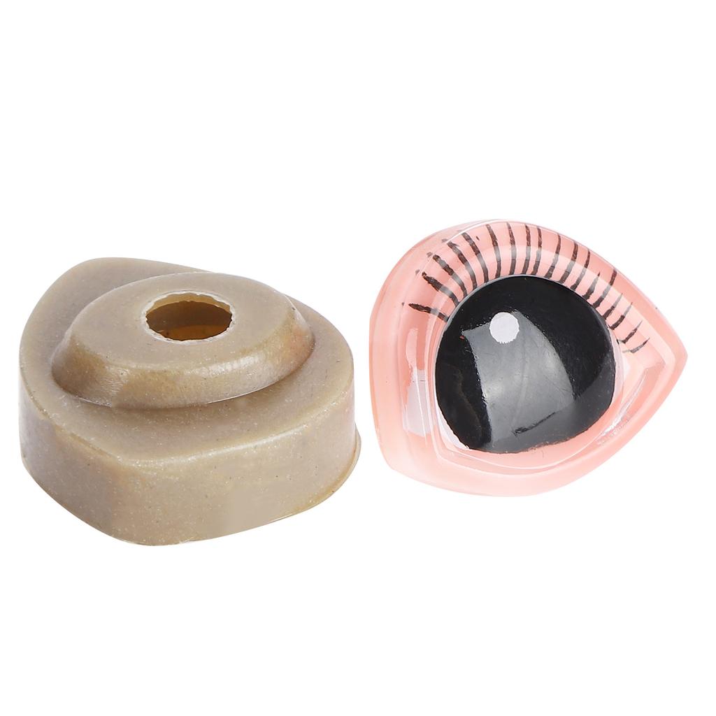 Triangular Doll Eyes with 3D Eyelashes 10 Sets Plastic Cartoon Eyeball Accessories for Making Anime Model Craft Replacement